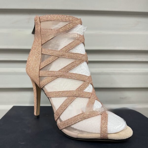Women’s Fish Mouth Hollow-Out Mesh Sandal Boots – Super High Heel Casual Back Zipper Shoes
