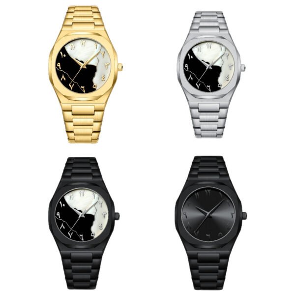 Men’s Business Advanced Arabic Numeral Steel Belt Quartz Watch – Fashionable & Precise