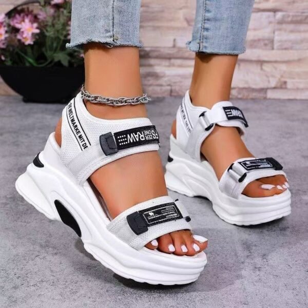 Women's Summer Wedge Sandals – Velcro Platform Beach Shoes