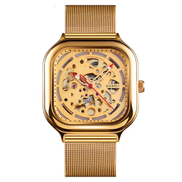 Hollow High-End Men’s Automatic Mechanical Watch – Business Elegance with Transparent Design