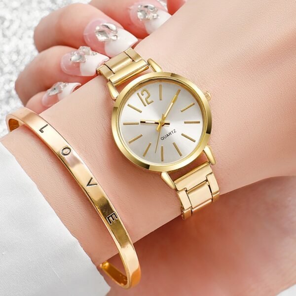 Women's Minimalist Watch & Bracelet Set – Elegant, Versatile, and Perfect for Gifting