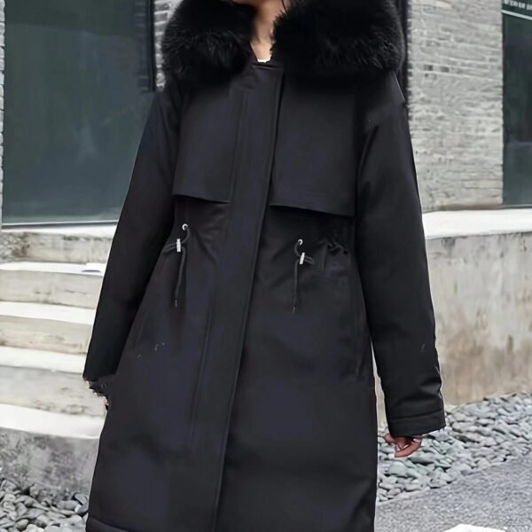 Women’s Hooded Loose Fit Slim Windproof Winter Jacket – 100% Polyester