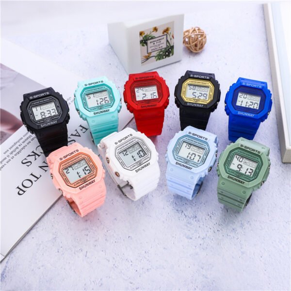 Waterproof Luminous Small Square Electronic Watch for Students