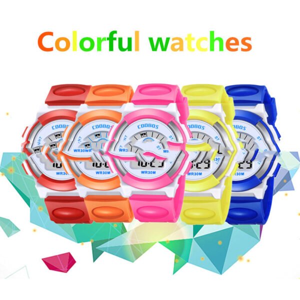 Colorful Luminous Student Sports Waterproof Electronic Watch for Kids