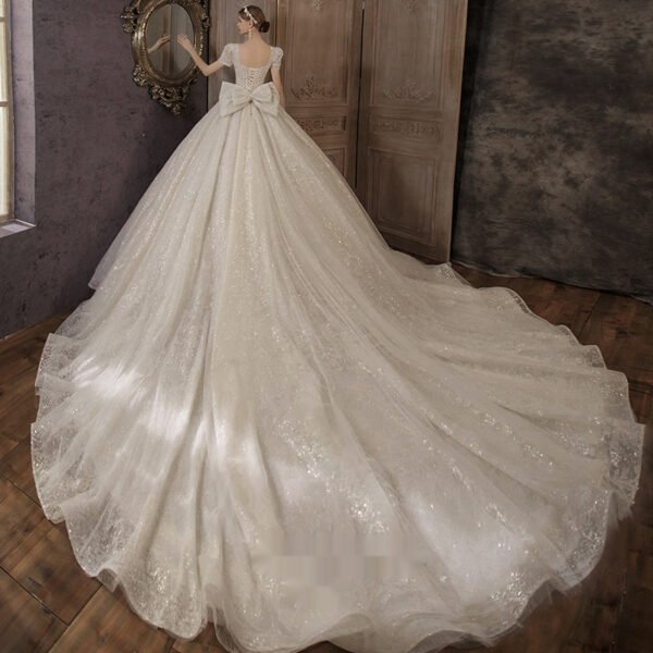 Mori Style Fairy Wedding Dress – Retro Trailing Gown for Romantic Brides