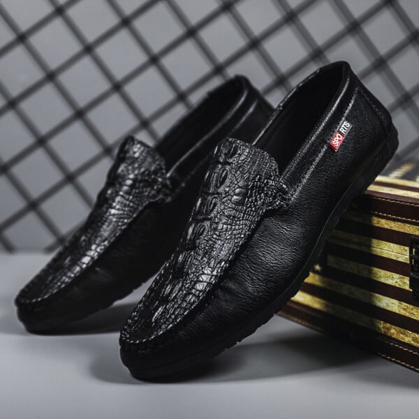 Men’s New Slip-On Casual Gommino Shoes – Solid Color Artificial Leather