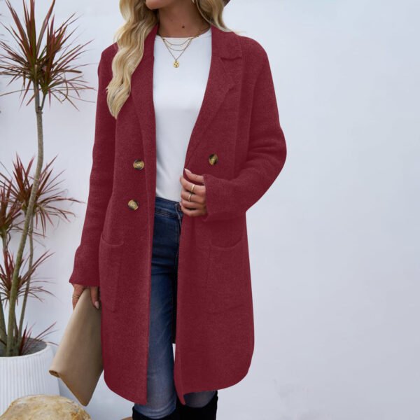 Women’s Fashionable All-match Mid-length Woolen Coat Suit Jacket
