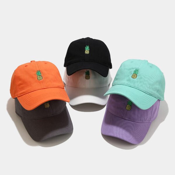 Pineapple Embroidered Baseball Cap – Adjustable Soft Top Sun Hat