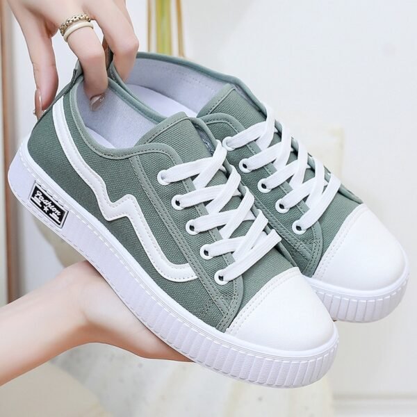 Breathable Non-slip Casual Color-Match Canvas Shoes – Lightweight Low-Top Design