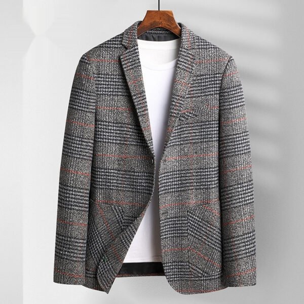 High-End Autumn & Winter Suit for Middle-Aged Men – Formal Polyester Blazer Set