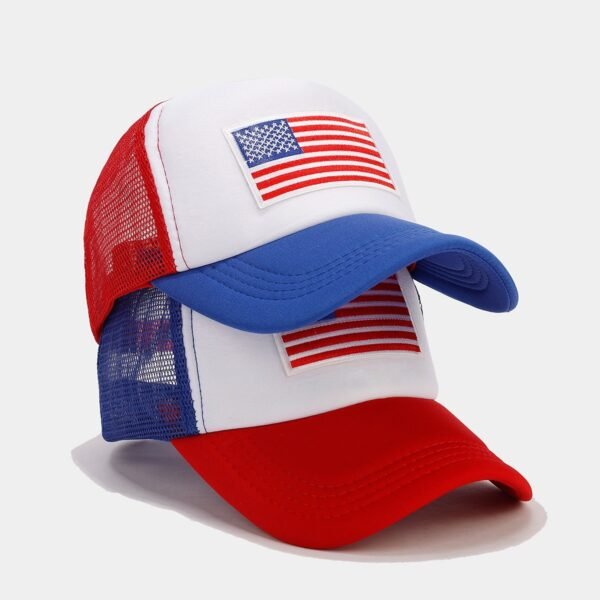 Red & Blue Mesh Contrast Space Cotton Baseball Cap – Breathable Sports Hat