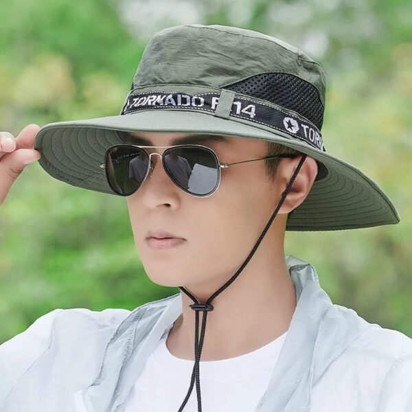 Men’s Outdoor Deep Crown Big Brim Sun Hat – Breathable, Waterproof & UV Protection