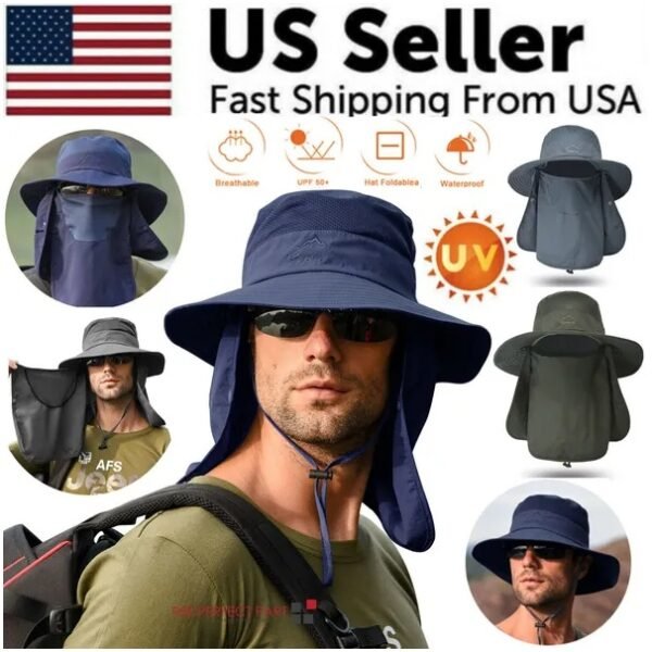 Wide Brim UV Protection Bucket Hat – Lightweight Unisex Sun Hat for Hiking, Camping & Fishing