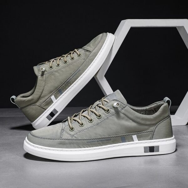 Men's Ice Silk Breathable Canvas Sneakers – Lightweight Low-Top Casual Lace-Up Shoes