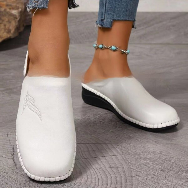 New Round Toe Flat Bottom Plus Size Slip-On Loafer Half Slippers – Korean Style Comfort