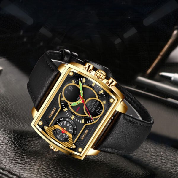 Quartz Dual Display Business Watch – Multi-Function Chronograph with Luminous Features