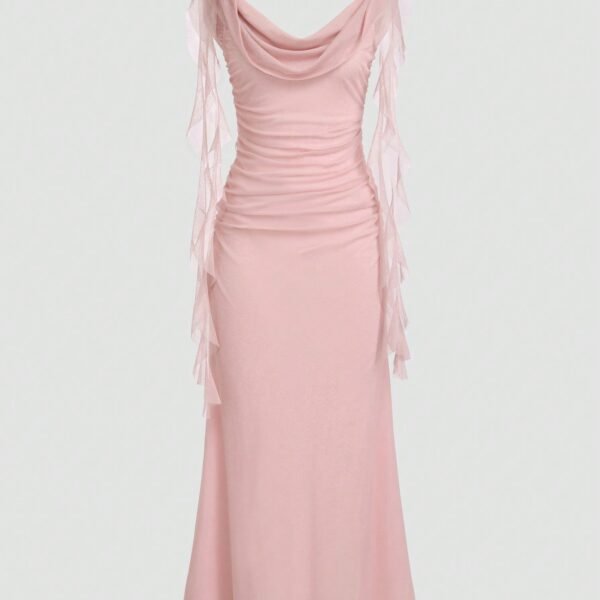 Elegant Solid-Colored Ribbon Wedding & Party Dress
