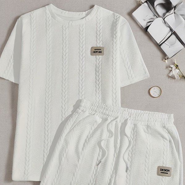 Men’s Comfortable Knit 2-Piece Set with Tassel Detail – Casual Hooded Outfit