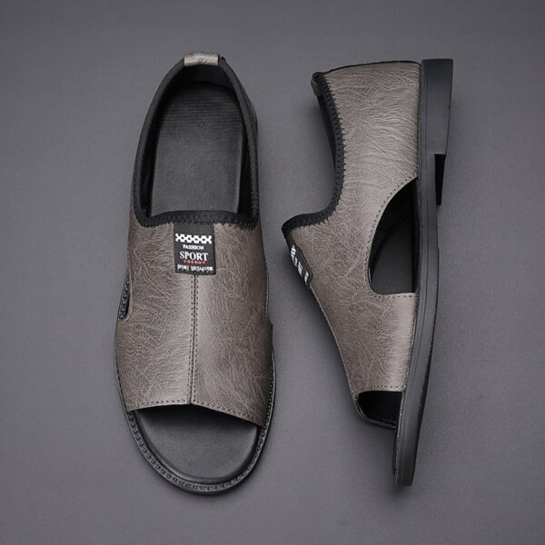 Men’s Roman Style Casual Sandals – Soft Leather, Breathable & Non-slip