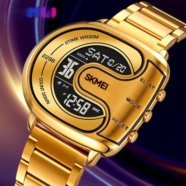 U-Shaped Dial Creative Men’s Multifunctional Waterproof Electronic Watch