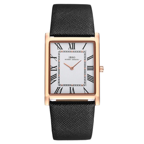 Light Luxury Square Quartz Leather Watch – Stylish & Waterproof