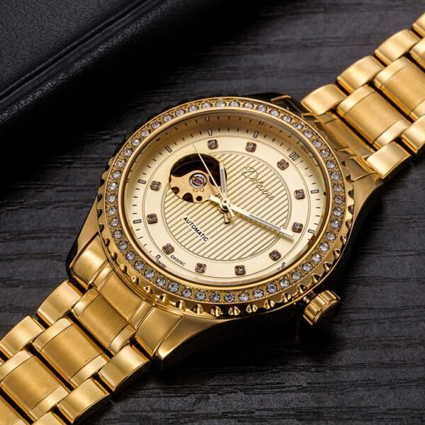 Double Hollow Mechanical Diamond High-End Men’s Watch – Luxury & Precision