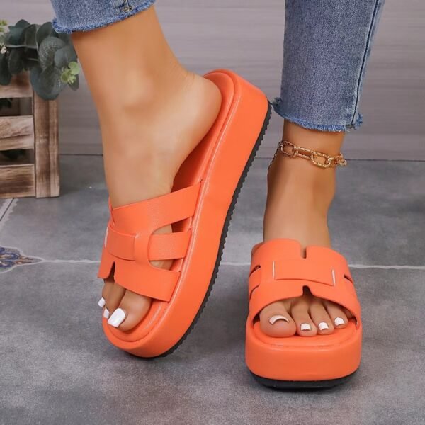 Personality Platform Casual Women’s Sandals – Round Toe Comfortable PU Sandals