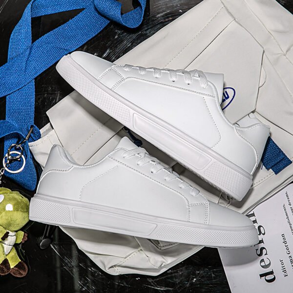 Men’s Flat Comfort Korean Style Sneakers – Wear-resistant Casual PU Leather Shoes