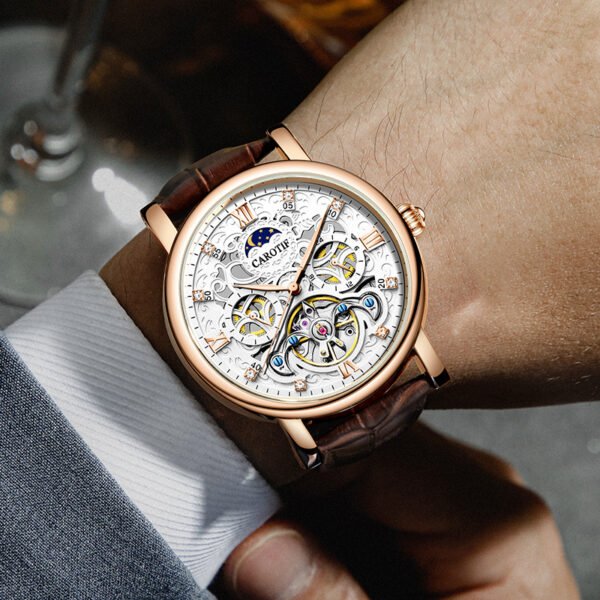 Men’s Business Casual Waterproof Luminous Leather Watch – Elegant & Durable