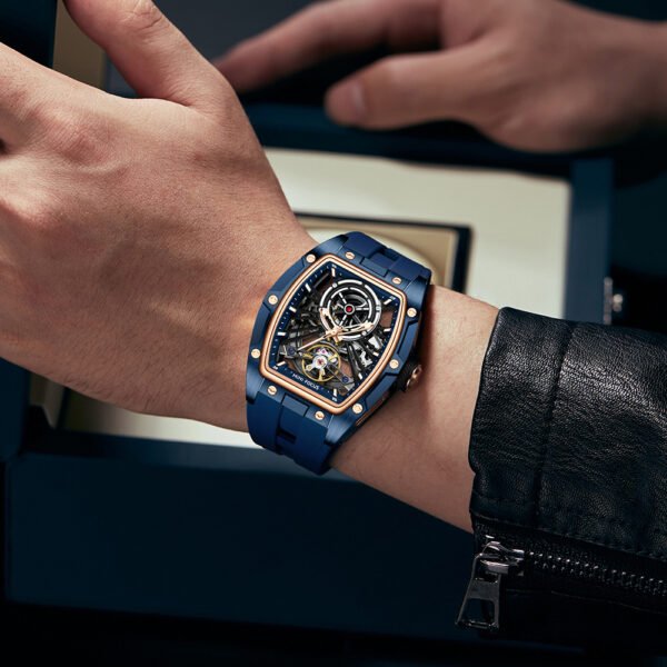 Men’s Steel Case Full Hollow Automatic Mechanical Watch – Bold & Modern