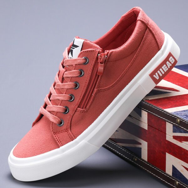 Men’s Breathable Sports Casual Canvas Board Shoes – All-Match Low-Top Lace-Up Sneakers