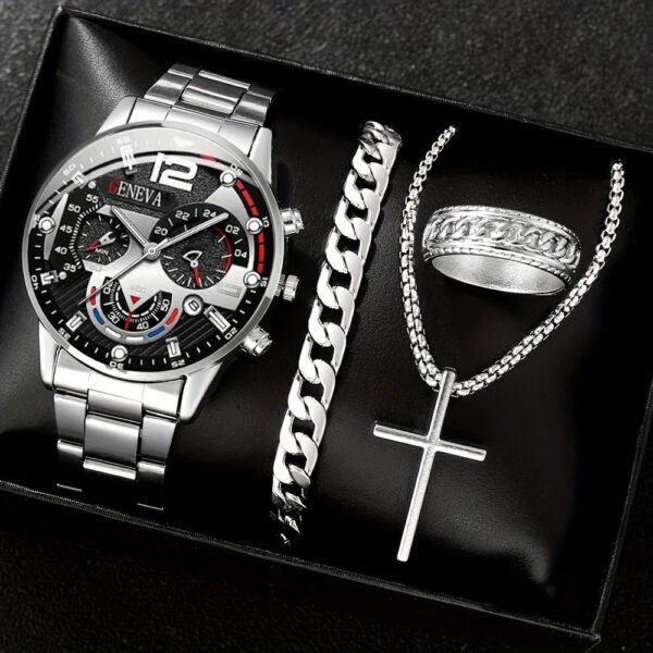 Men’s Temperament Business Watch – Elegant & Versatile with Cross Steel Belt