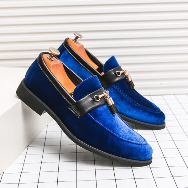 Men’s Retro Fringed Loafers – Solid Color PU Leather Slip-ons