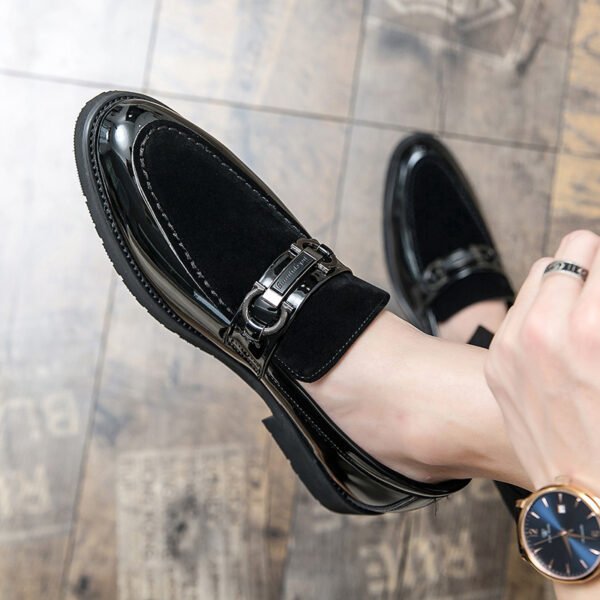 Men’s Pointed Toe Casual Leather Shoes – Height-Increasing PU Dress Loafers