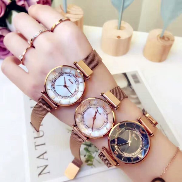 Women’s Waterproof Magnetic Mesh Strap Watch – Elegant, Durable & Comfortable