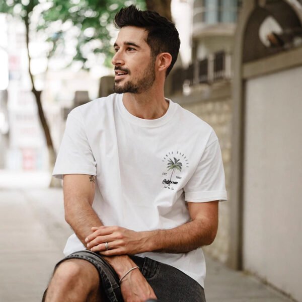 Men’s Cartoon Print Cotton T-Shirt – Loose Fit Short Sleeve for Teens