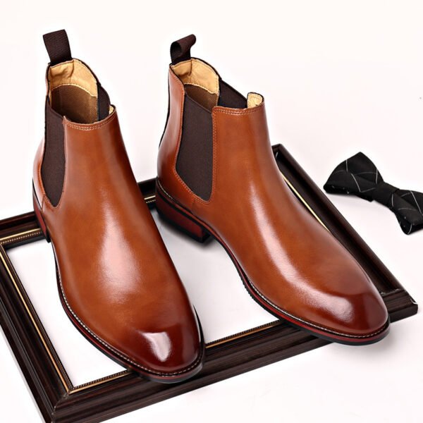 Men’s Autumn Chelsea Boots – Breathable Pointed Toe Mid-Calf Shoes