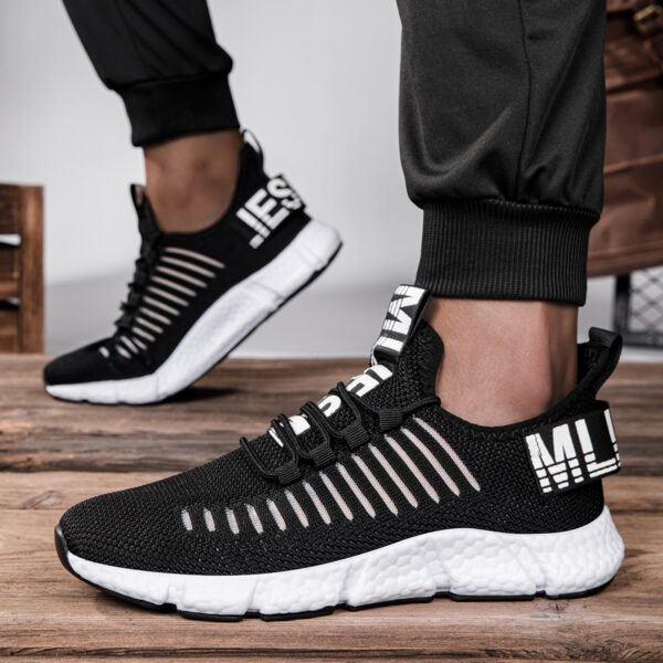 Breathable Couple’s Casual Running Sneakers – Hollow Design with Muffin Heel