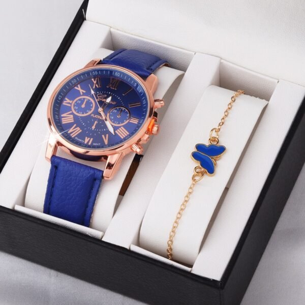 Cute Butterfly Ladies Watch with Matching Bracelet – Stylish, Colorful & Casual
