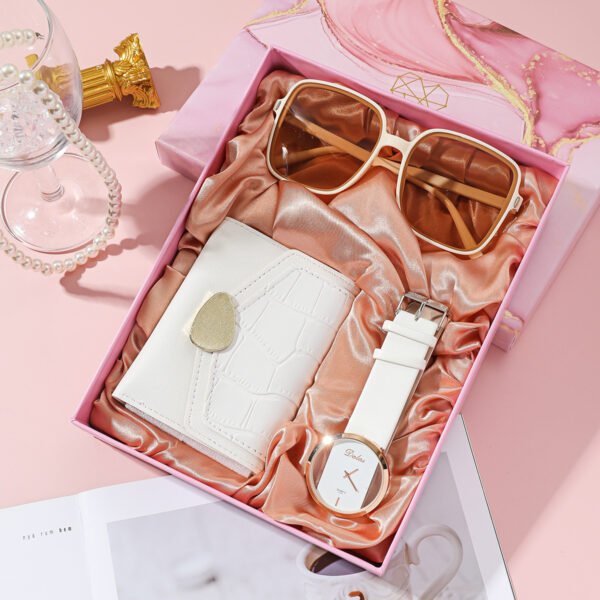 Modern Simple All-Match Gift Set – Watch, Sunglasses & Wallet for Shopping & Travel