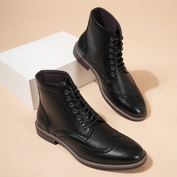 Men’s Retro High-Top Work Ankle Boots – Autumn & Winter Business Style