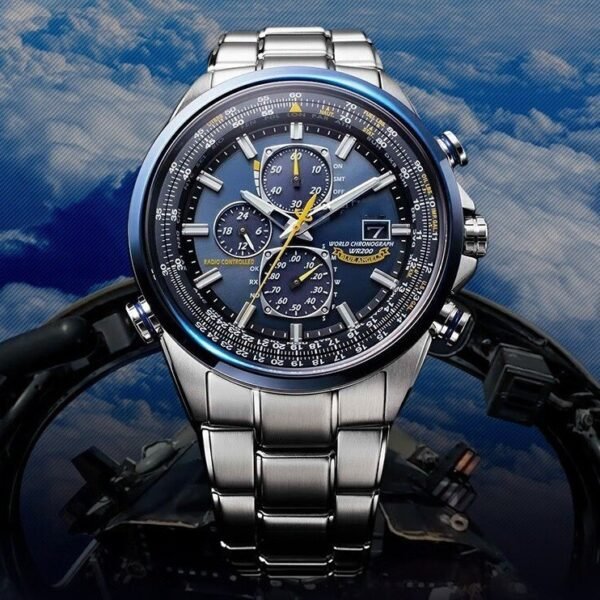 Multi-Functional Timing Business Watch with Steel & Leather Belts – Waterproof & Stylish