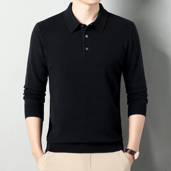Men’s Winter Wool Shirt – Thick Long Sleeve with Lapel Collar