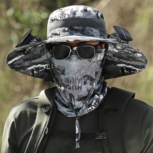 2025 3pcs New Solar Fan Outdoor Fishing Cap - Solar Sunscreen Sun Cap With Fan Solar Fan Cap Dual Power Fan Outdoor Fan Solar Outdoor Fishing Cap
