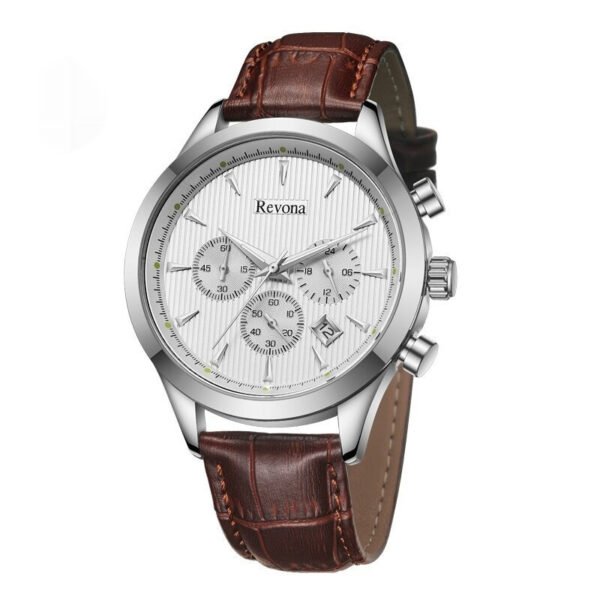 Men’s Business Casual Watch – Triple Subdial, Six-Hand Calendar Chronograph