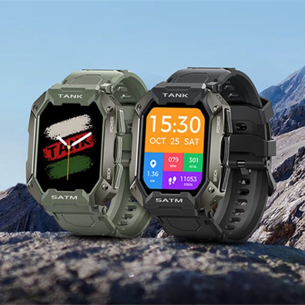 Outdoor Smart Watch – 5ATM & IP69K Waterproof, Bluetooth-Enabled Fitness Tracker