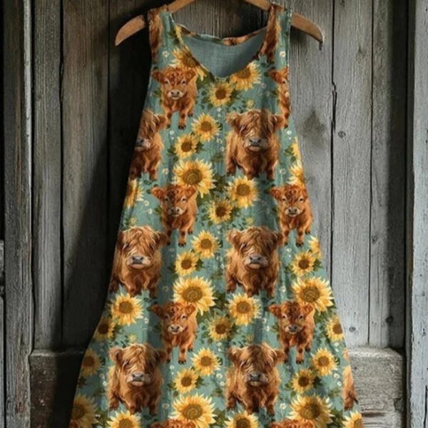 Bold & Stylish: Women's Sleeveless 3D Printed Dress