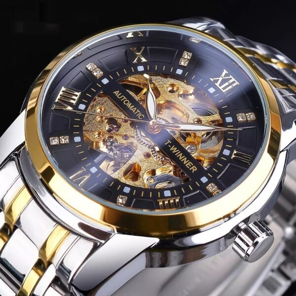 Men’s Fashion Hollowed-Out Mechanical Watch – Waterproof & Stylish