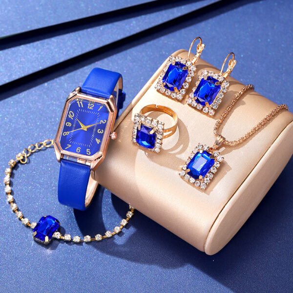 Women’s Niche High-Grade Square Watch & Jewelry Set – Elegant and Complete Accessory Collection