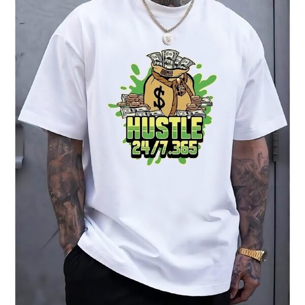 White Tshirt Men Trendy Print Loose Casual Summer Fashion Personality Street HipHop Brand